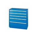 Lista International ListaÂ 5 Drawer Shallow Depth Cabinet - Bright Blue, Master Keyed XSHS0900-0501BBMA